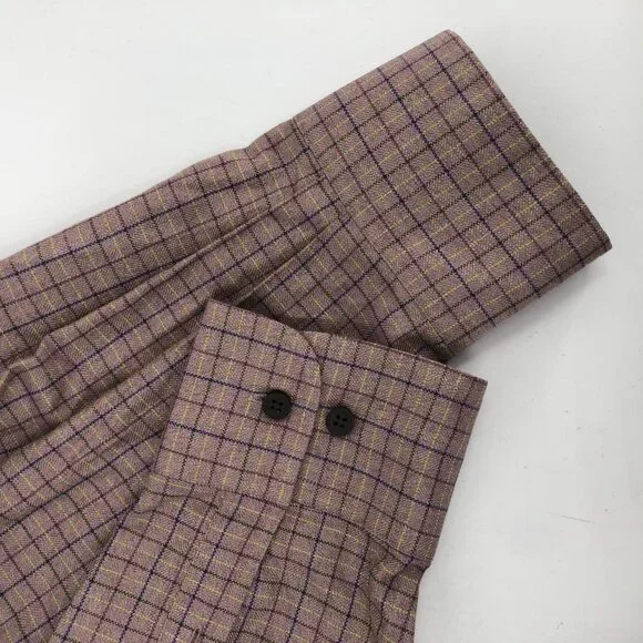 Talbots Purple Plaid Button-up Shirt | Made in Turkey - Picture 5 of 6